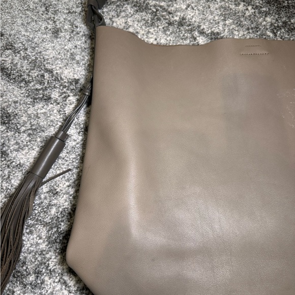All Saints Taupe Shoulder Bag with Tassel - Picture 4 of 9